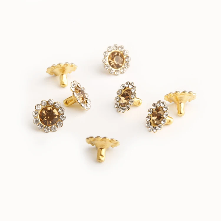 Multifunction Different Sizes Jeans Metal Rivets Sunflower Crystal Stud Rhinestone Rivet Studs For Leather