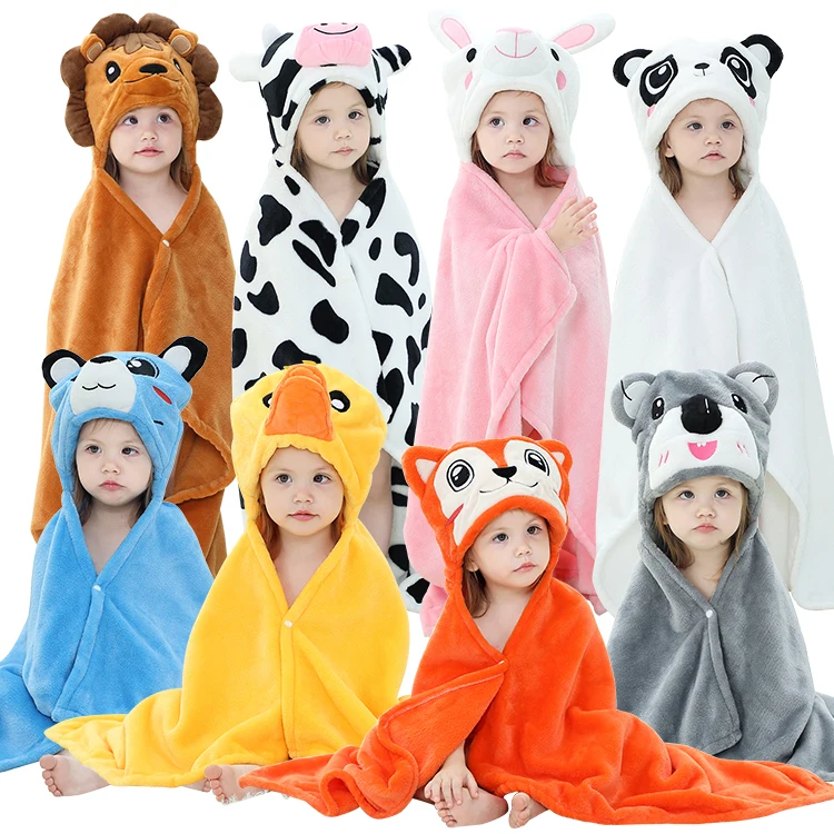 MICHLEY Newborn Baby Blanket Girls Warm Animal Blanket Cartoon Flannel Plush Blanket