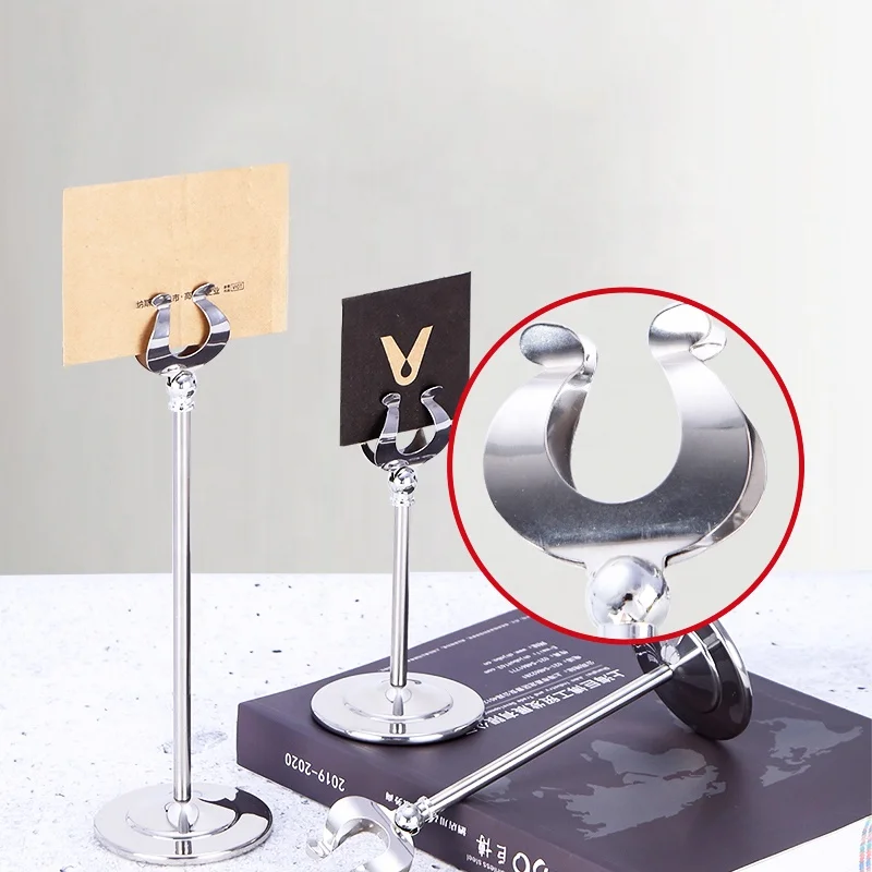 Stainless Steel Restaurant Buffet Table Number Stand Wedding Table Place Card Holder Stand