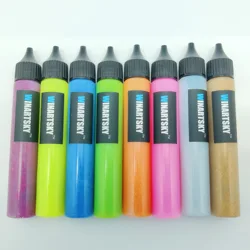 8 Colors Glitter Paint Office School Art Paints Paper Painting Fabric Plaster Acrylic Paints for Kids