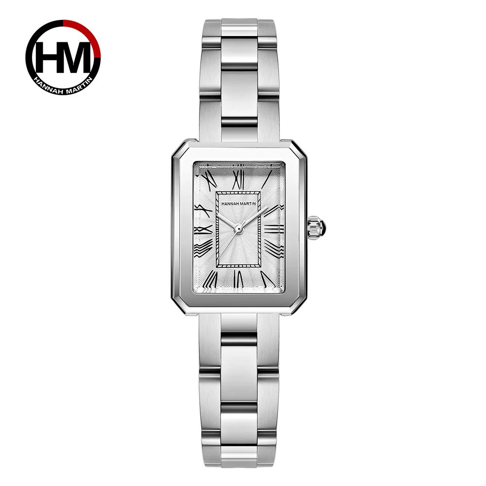 Hannah Martin Watch Factory Wholesale High Quality Square Quartz Waterproof 3 Bar Logo Custom Designer Women Wrist Watch Women