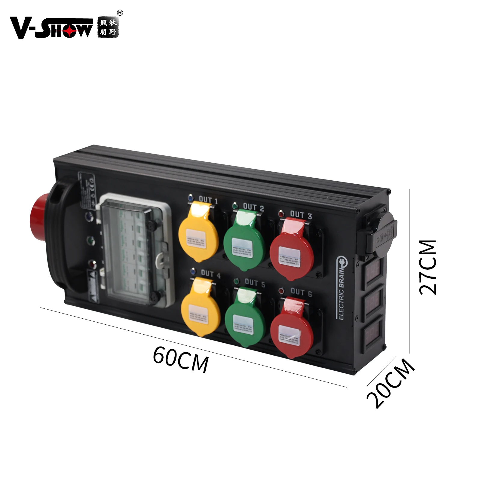 VSHOW 6CH Main input output 200A power supply stage light equipment  power distributor use stage moving head for stage