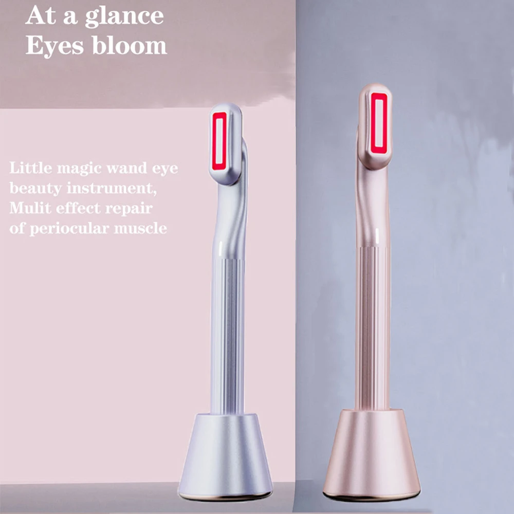 Beauty gadgets 2024 Handheld Mini Eye Massage Device Pen Type Electric Led Light therapy  Heating Sonic eye massager wand