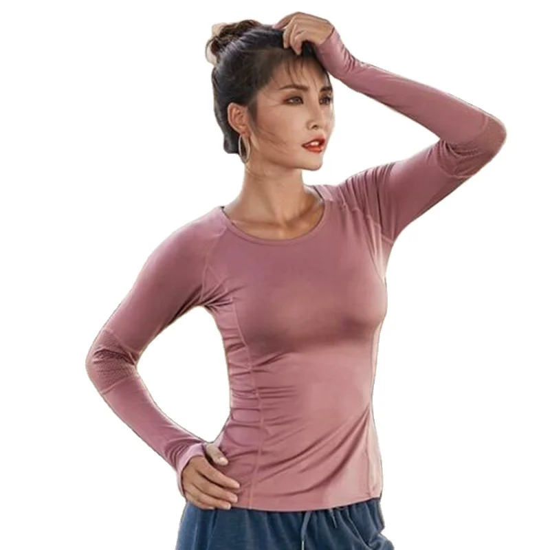 Trainer Yoga Exercise Fitness Wear Warming Shirt Quick Dry Sweatshirt Body Building Gym Top Warm Yoga Top