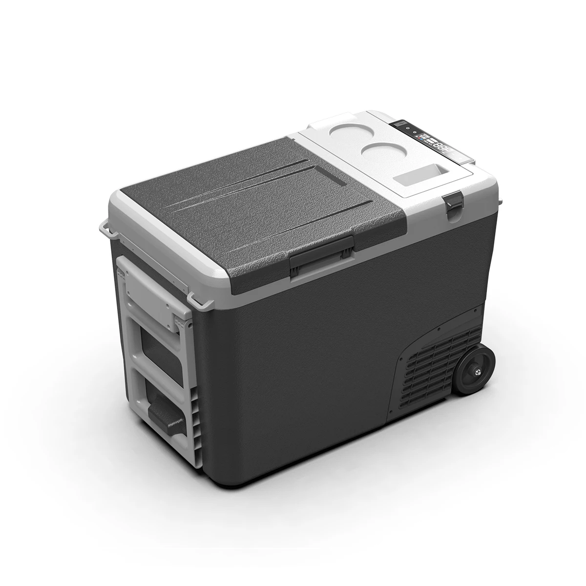 Factory Price Two Zones Compressor 12 Volt Portable Freezer Easy Carry USB Mini Car Fridges Portable Cooler With Wheels