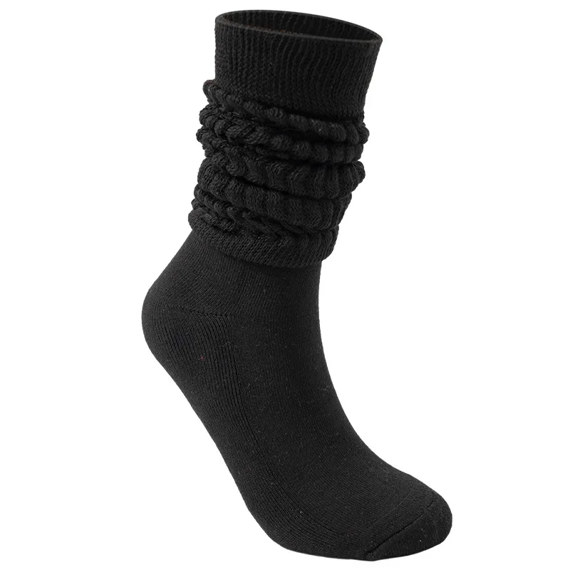 New design ladies colorful slouch socks scrunch socks thick cotton knit long slouch socks for woman