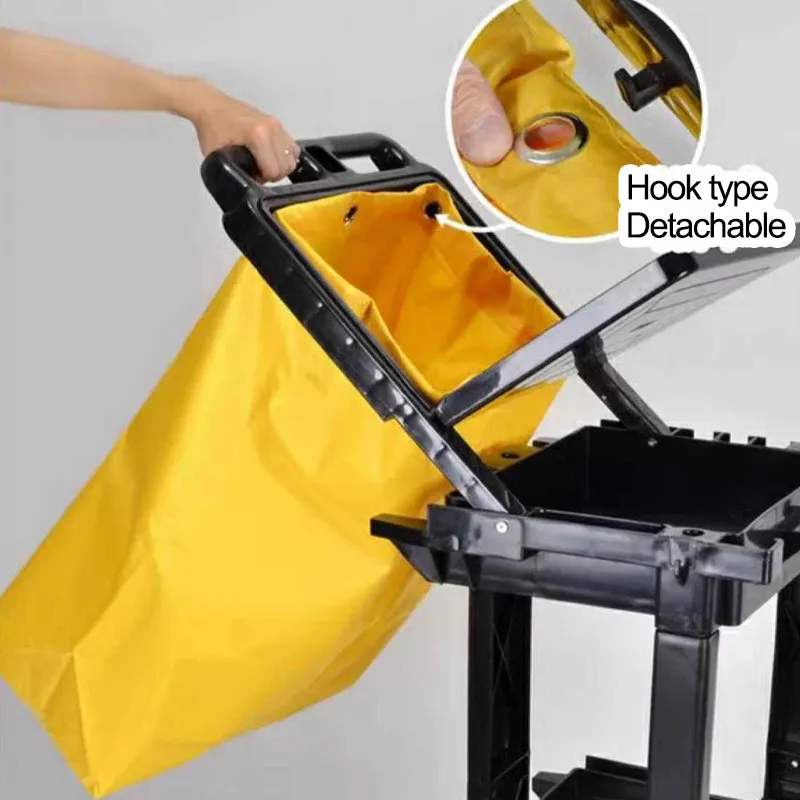 Manufacturer Plastic Flat Mopping Bucket Cart Mini Folding Housekeeping Janitor Cleaning Trolley Cleaning Equipment for Hotel