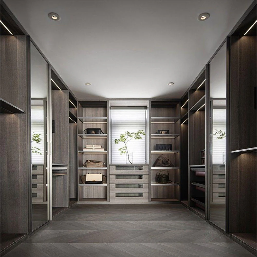 PA Bedroom Furniture Modern Design Glass Door WoodenCloset Storage  Island Closet Bedroom Furniture  Wardrobe Walk In Closet