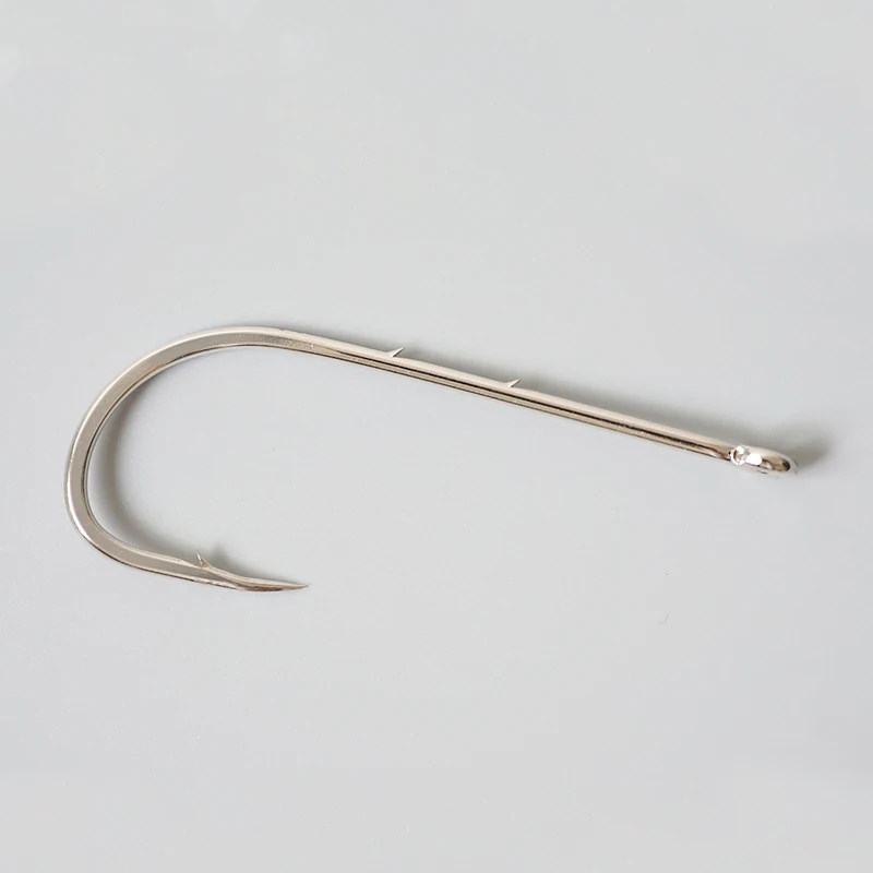 Custom Carbon Steel Eagle Claw Offset Fishinghooks Long Shank Fishing Hook With 2 Barbed