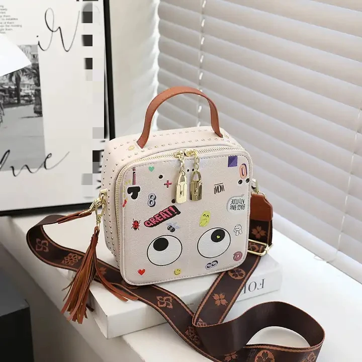Wholesale graffiti fashion leather printing texture fashion box crossbody New bags women handbags