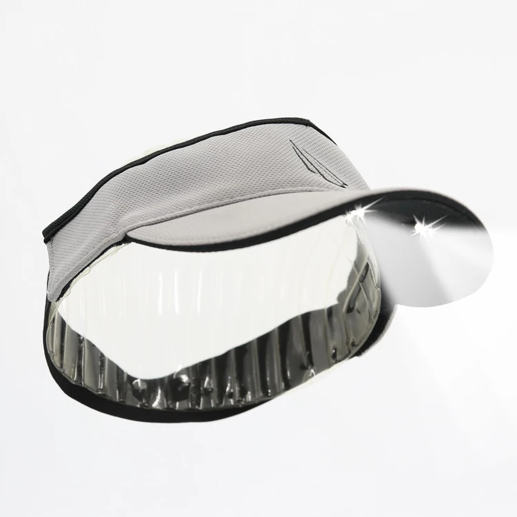 chinese manufacturer custom Ultra-Bright Hands Free Lighted Battery Powered Headlamp LED Sun Visor cap hat for sale