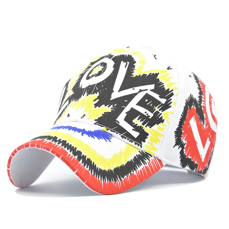 Бейсболки с надписью LOVE и принтом в Корейском стиле, доступны разные цвета, Спортивная Кепка-тракер с граффити для женщин
