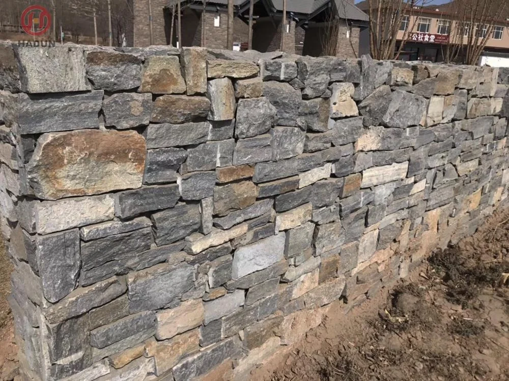 Blue limestone stack stone wall cladding natural veneer supplier