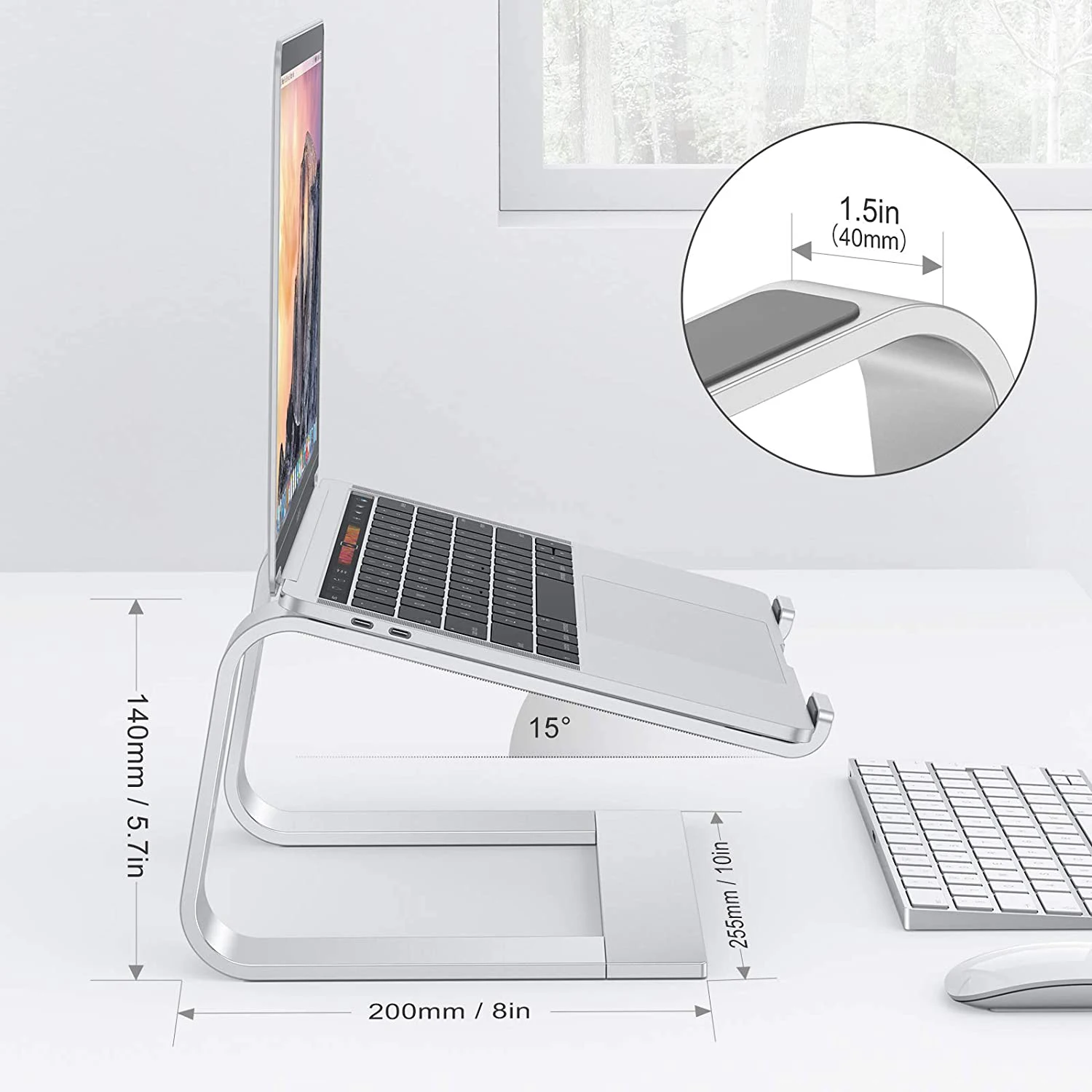 IKATAK Ergonomic Aluminum Alloy Detachable Computer Desktop Holder Metal Laptop Stand for Desk
