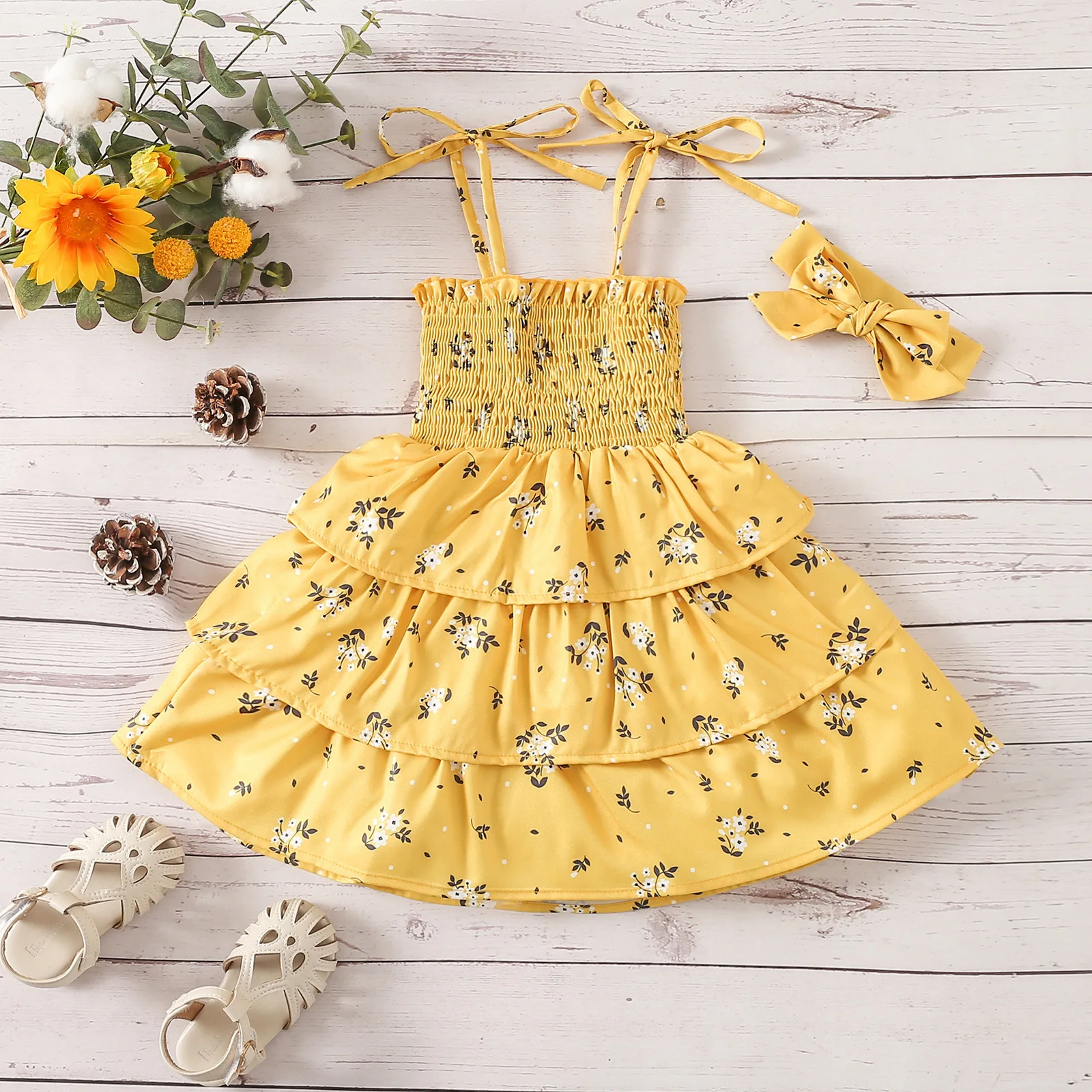 Summer Children Girls Vintage Hanfu Sleeveless Floral Print Princess Dresses Clothing New Year Hanfu Dress Kid Beach Dress