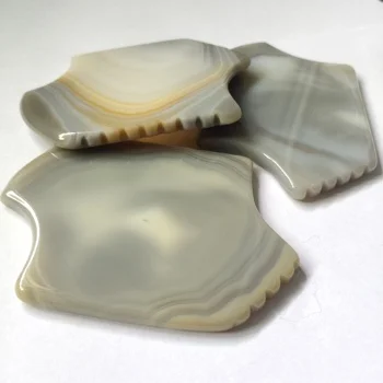 Большой Grey Agate Gua Sha камень Grey Guasha нефритовый инструмент для соскабливания с логотипом лицо Gua Sha Beauty