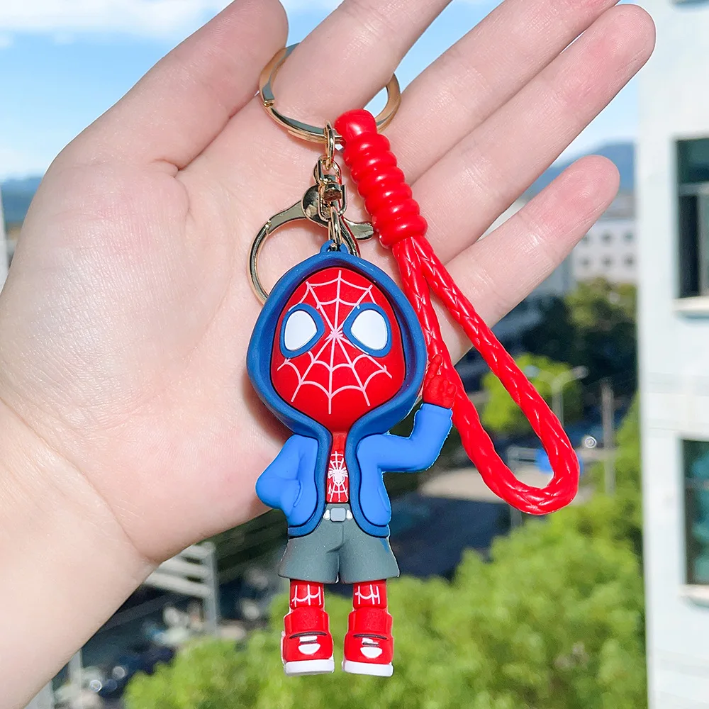 6 styles of cartoon Marvel PVC keychain The Avengers doll fashion pendant Captain thor Iron man Spider Man