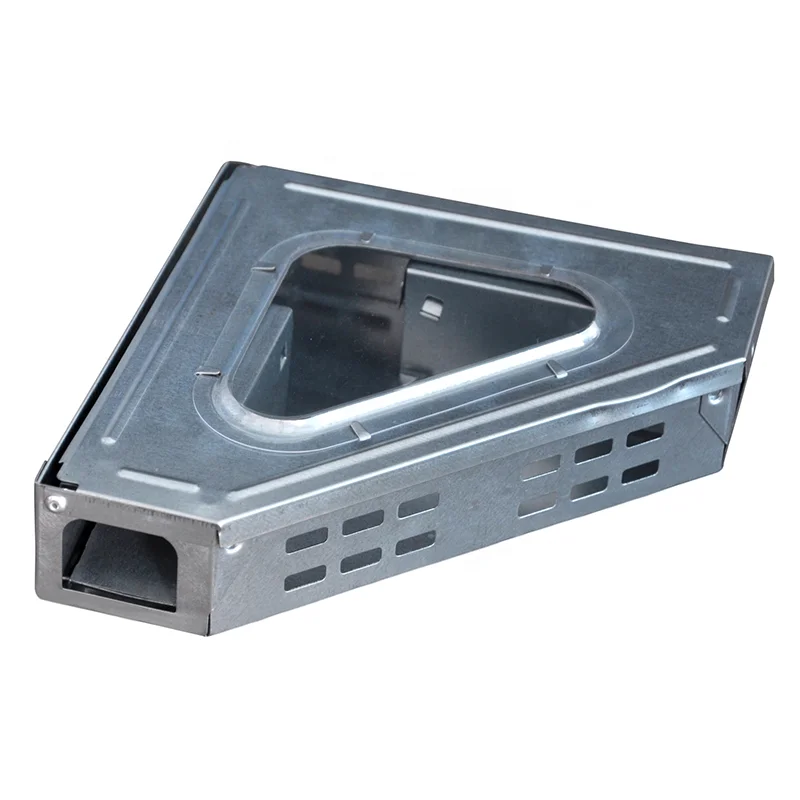 Humane Live Catch Metal Triangle Multi-Catch Mouse Trap With Solid Lid Repeater Corner Unit