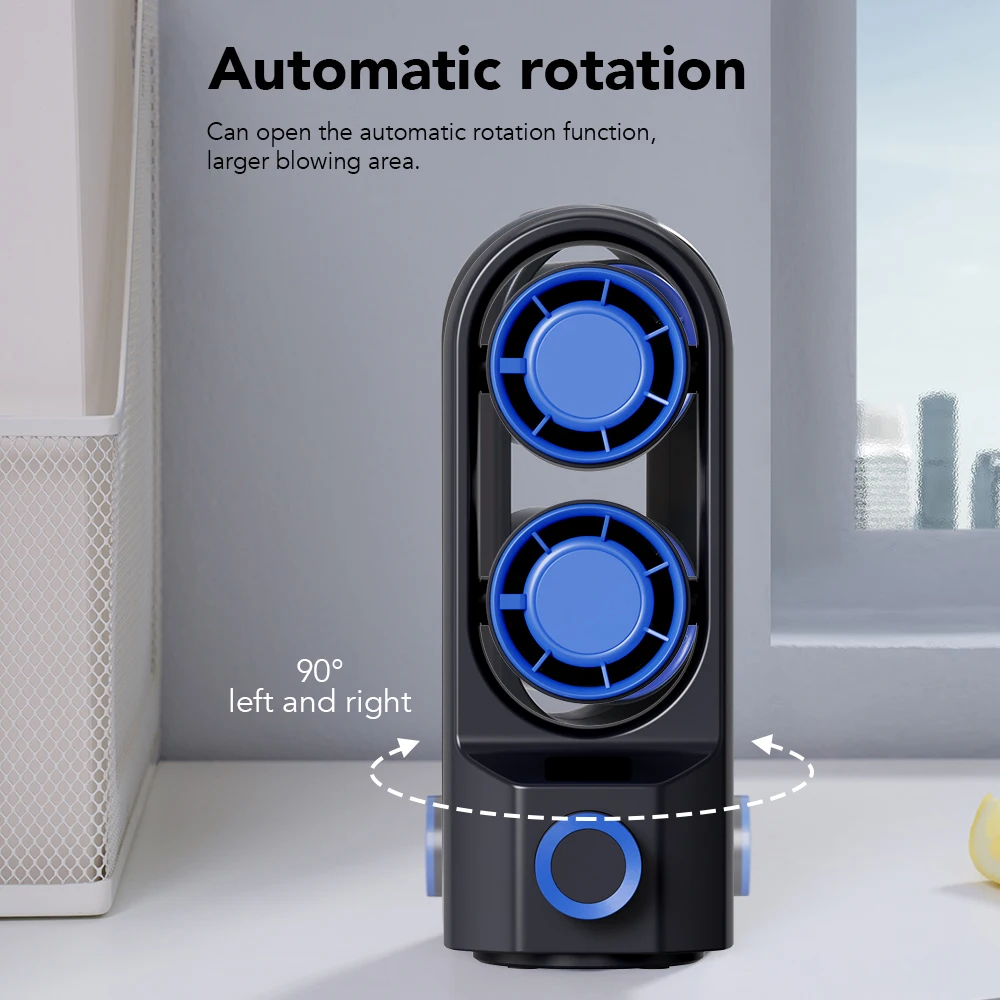 IMYCOO New Arrival 4000mAh Rechargeable Battery Double Mini Table Fan Wholesale Custom Portable USB Small Desk Fan
