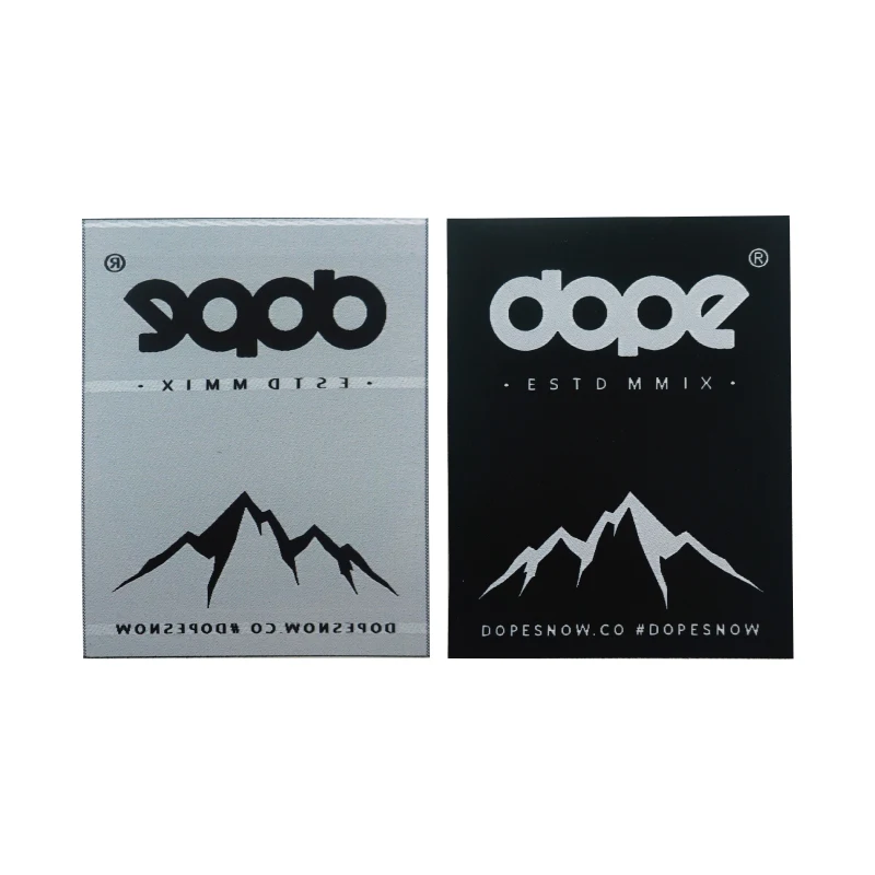 High density flat woven garments label weaving labels for clothing