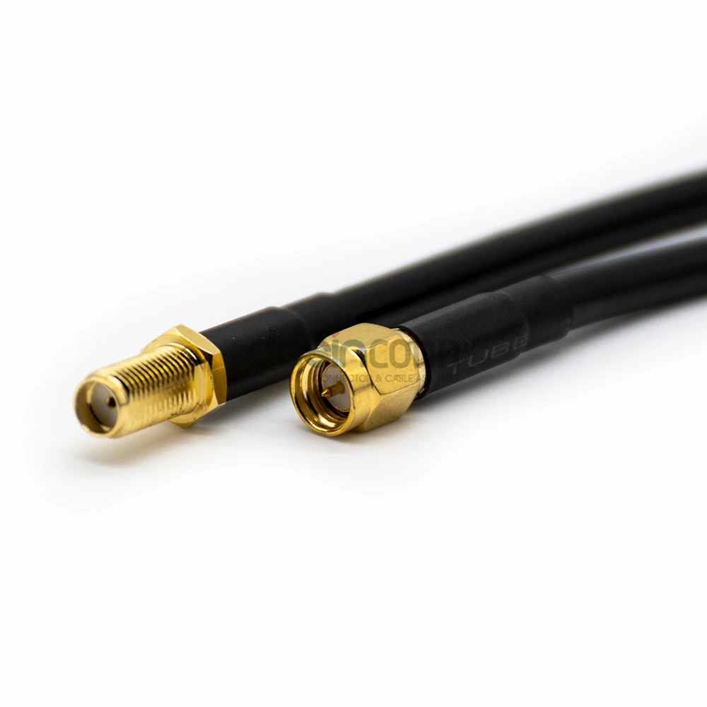 Black 50ohm 200cm Straight Male to Female SMA Cable with RG174
