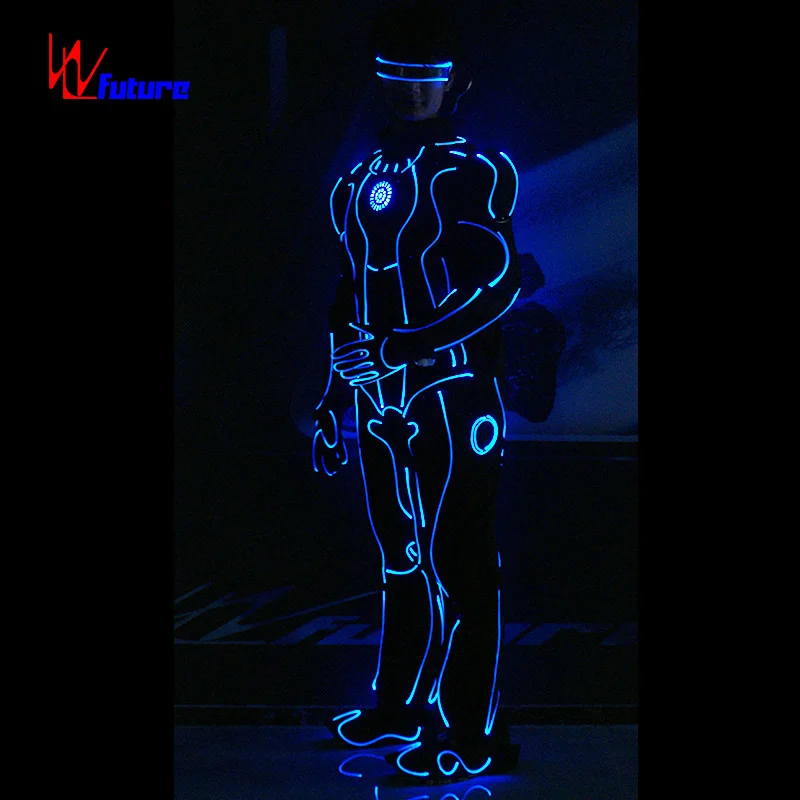 Futuristic science-fiction movies with a strong sense of technology play glowing costumes