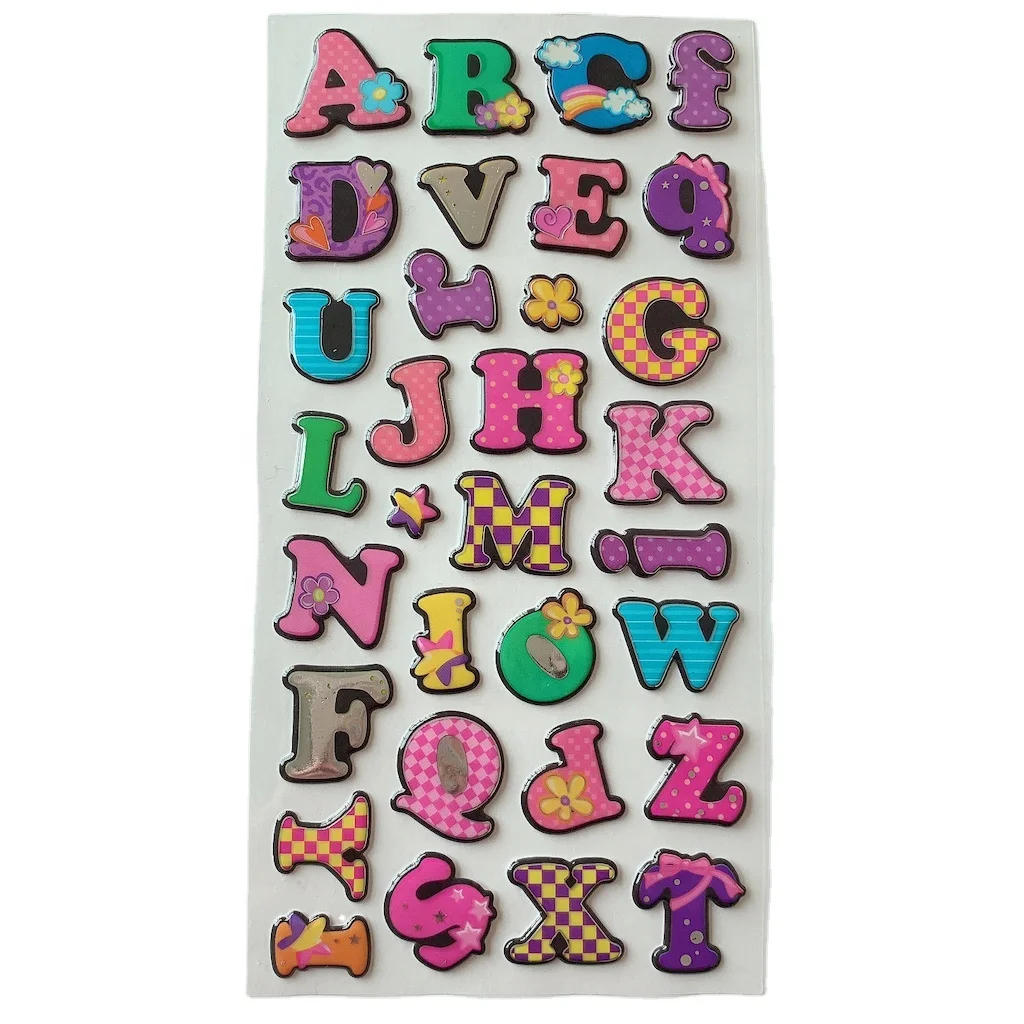 Custom High quality factory price 3d alphabet letter puffy foam sticker