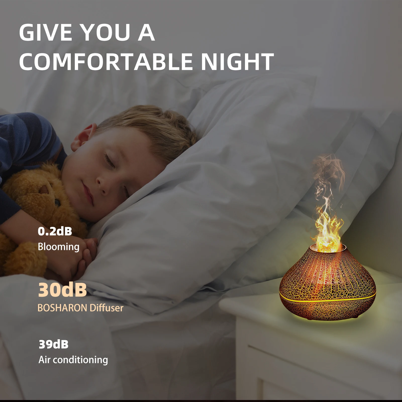 Volcano 3D Flame Ultrasonic Aroma Diffuser 160ml Volcano Jellyfish Spray Fire Flame Air Humidifier Diffuser with Night Light