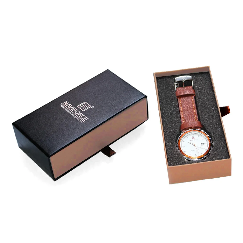 custom paper drawer gift packaging box single watch paper boxes package with foam in