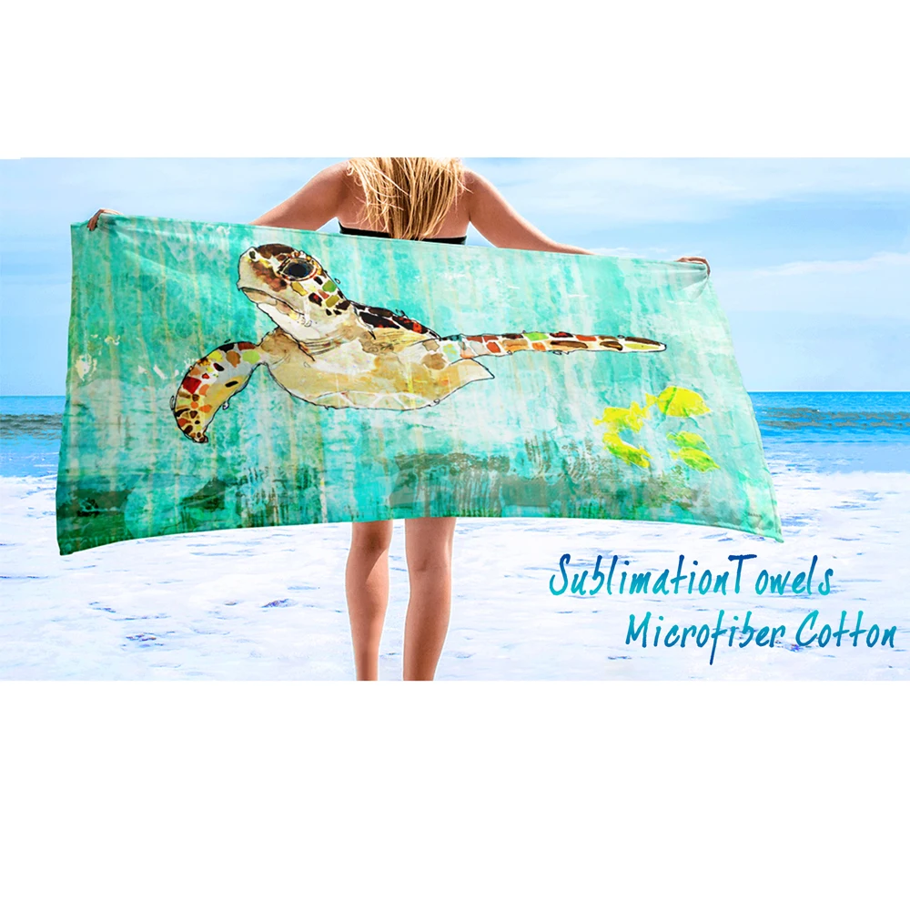 Customized Beach Towels 70*150cm Blank Microfiber Cotton Sublimation Bath Towel