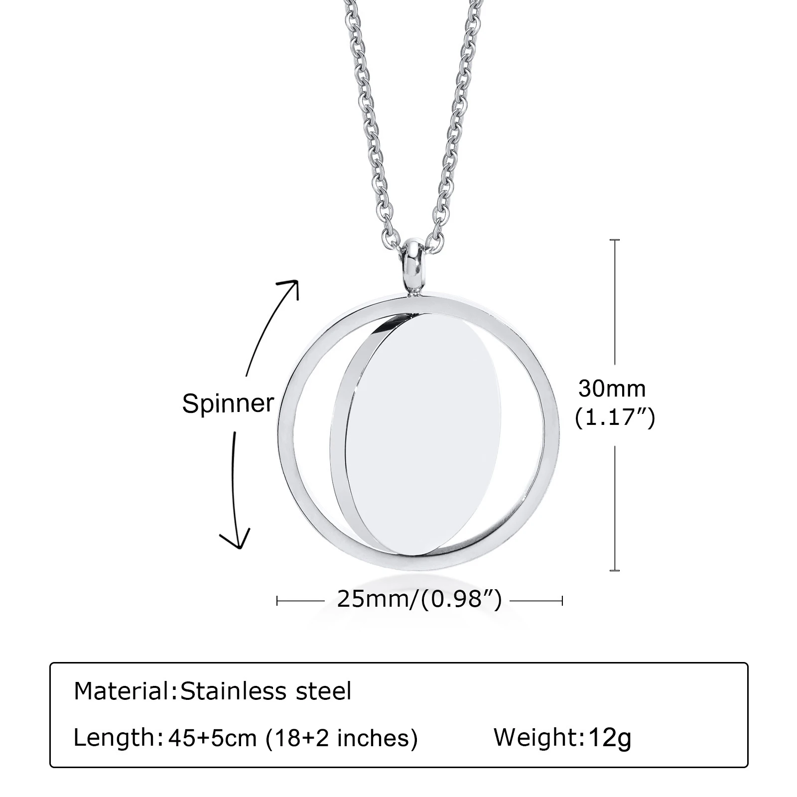 laser engravable jewelry blanks blank spinning disc coin round pendant spinner necklace for women
