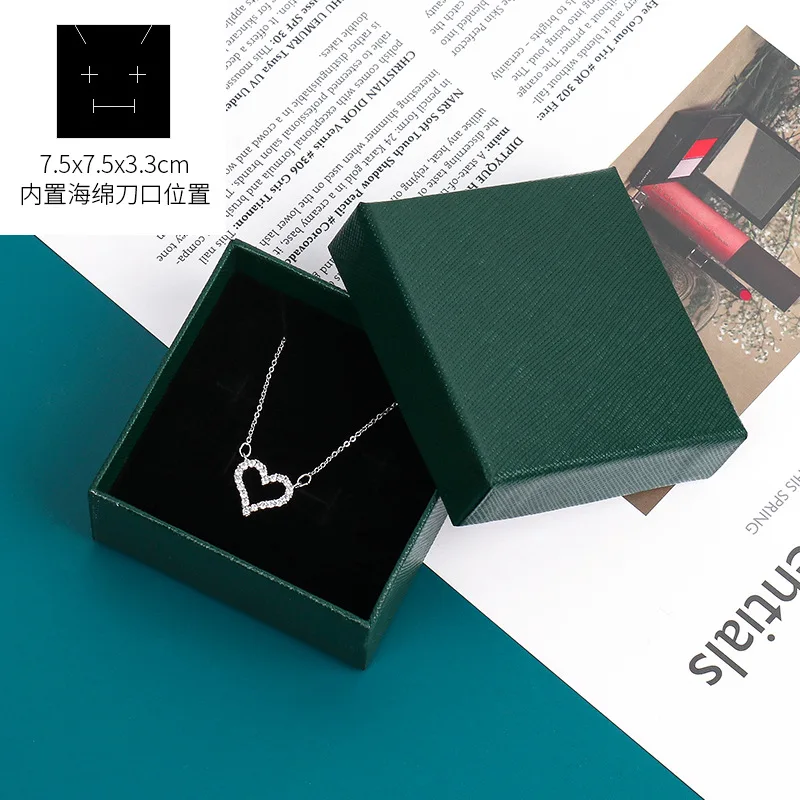 Wholesale Custom Logo Retro Dark Green Jewelry Box Earrings Necklace Bracelet Jewelry Box