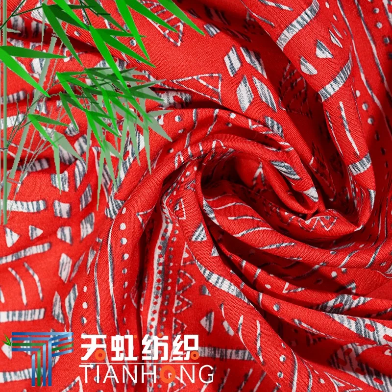 
OEKO-TEX 100 certificated sustainable 50% bamboo 50% polyester bamboo fiber fabric custom print 