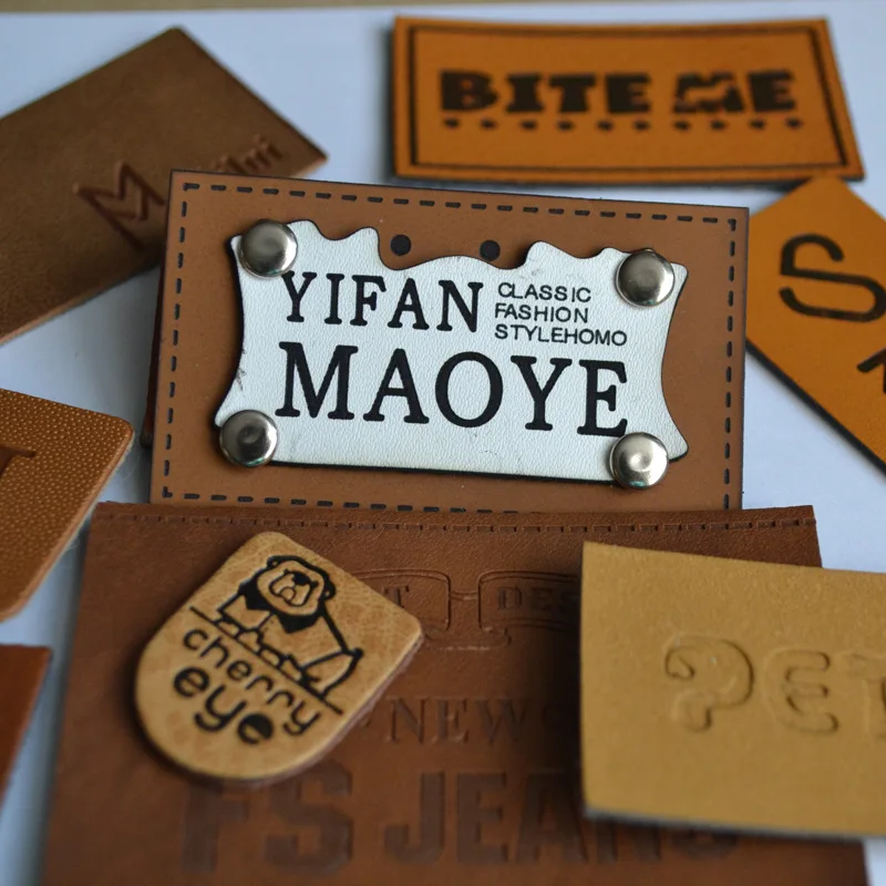 New Arrival Denim Clothes Labels Leather Patch Label Custom Embossed Logo PU Leather Patches For Jeans