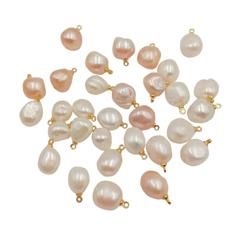 loose pearl 9-12 mm BIg baroque  nature freshwater pearl with hanger, DIY high luster PEARL
