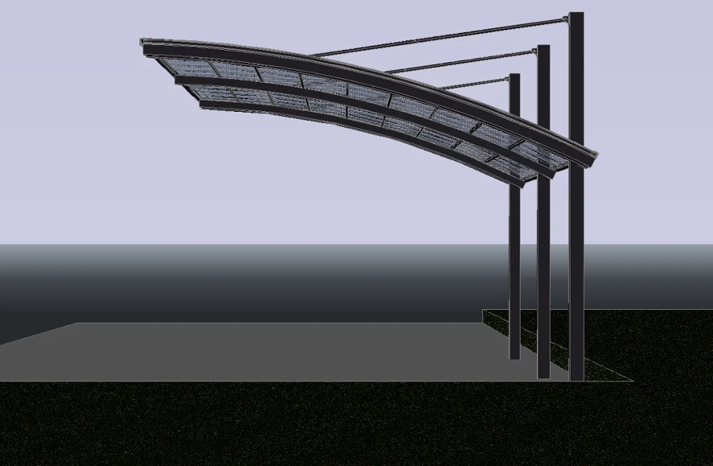 Proveedor de fabrica Hangmei Cantilever Marco de aluminio Cochera Techo de policarbonato