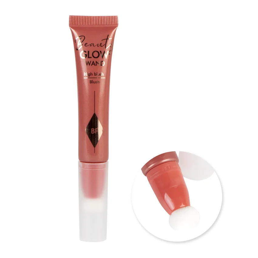 Customized 15ML cosmetic high-gloss concealer tube liquid blush tube empty with sponge head applicator