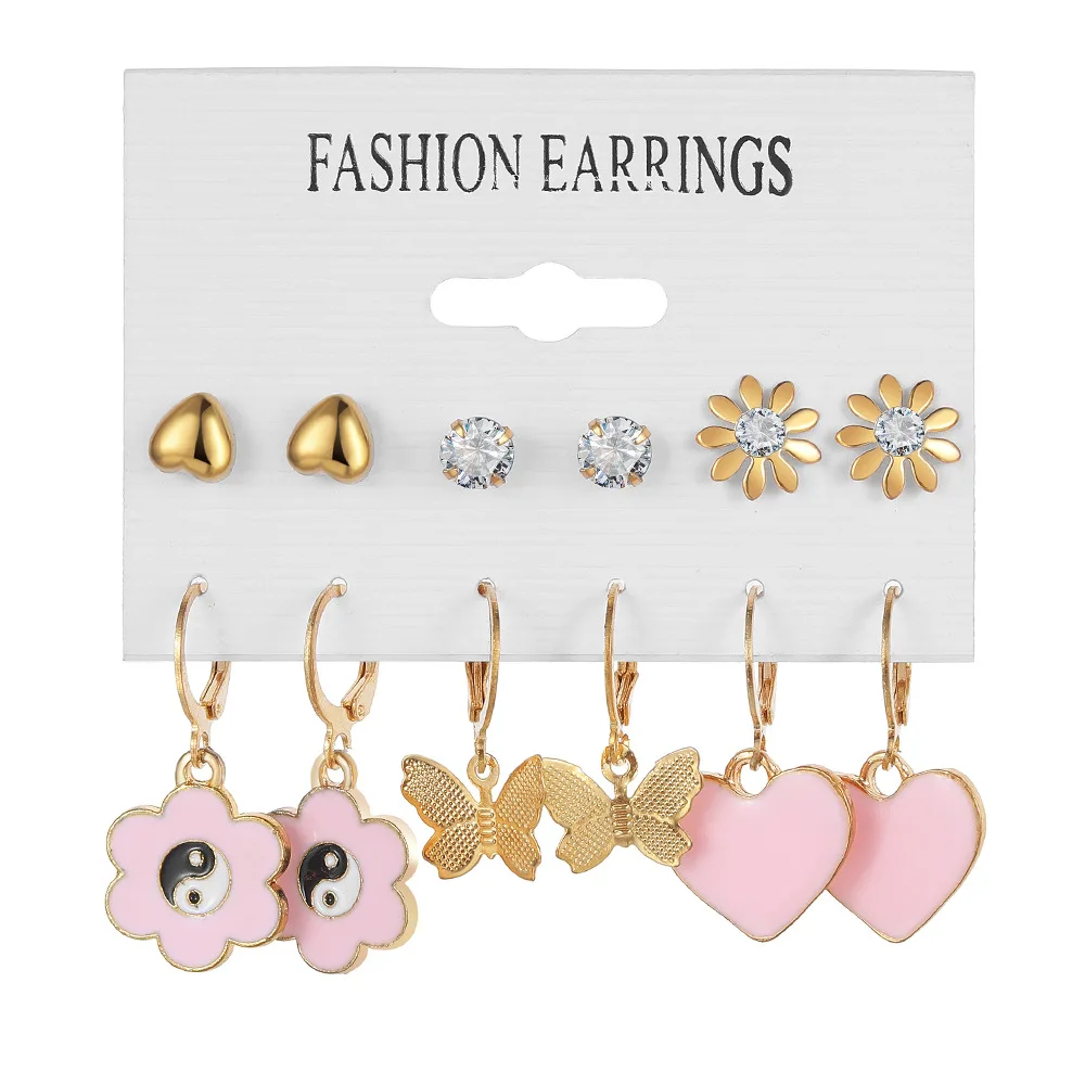 Wholesale Cheap Luxury Pearl Enamel Hoop Earring Making Supplies Wedding Earrings Set For Women