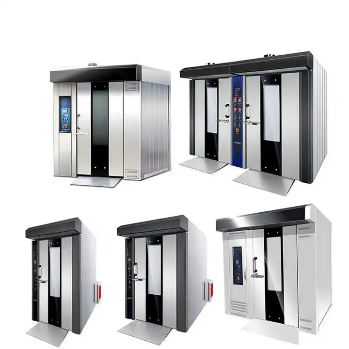Good selling Industrial All Stainless Steel Gas Bakery Oven 16 Trays Hot Air Rotary Gas Oven Factory Lower Price