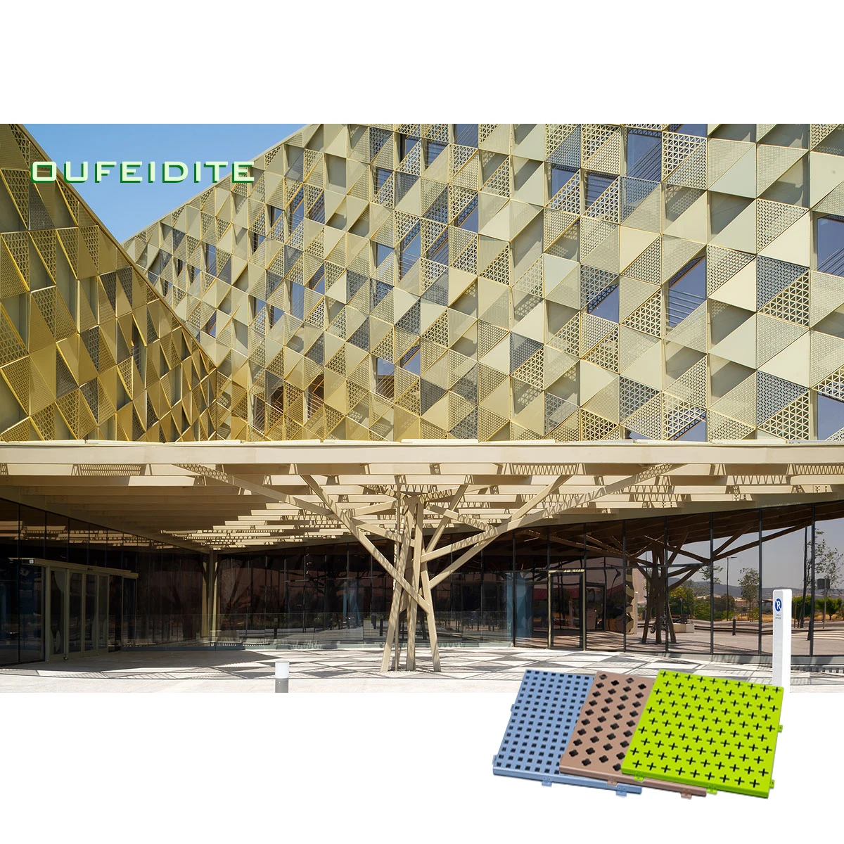 Good Price PVDF Painting Customized Pattern Venneer Panel Aluminum Facade Perforated Wall Cladding Exterior Decoration