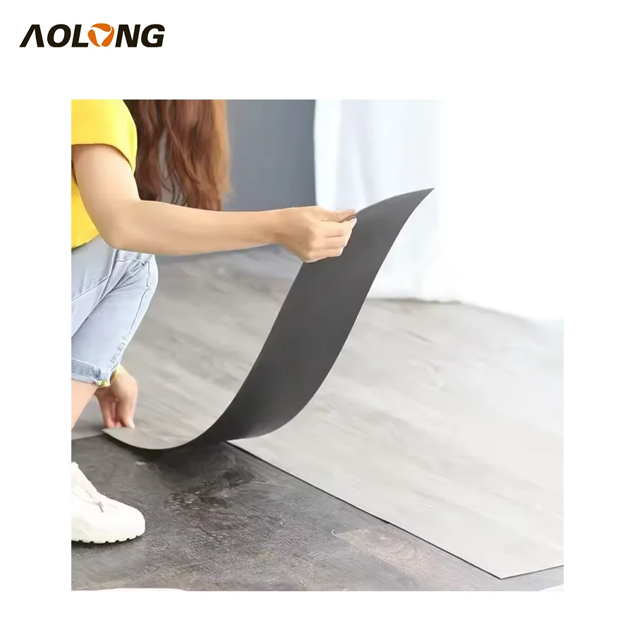 AOLONG 6x36 Inch Lvt Pvc Flooring Household Indoor Floor Sticker 1.5mm Thickness Glue Back Vinyl Plastic Flooring 152.4x914.4mm