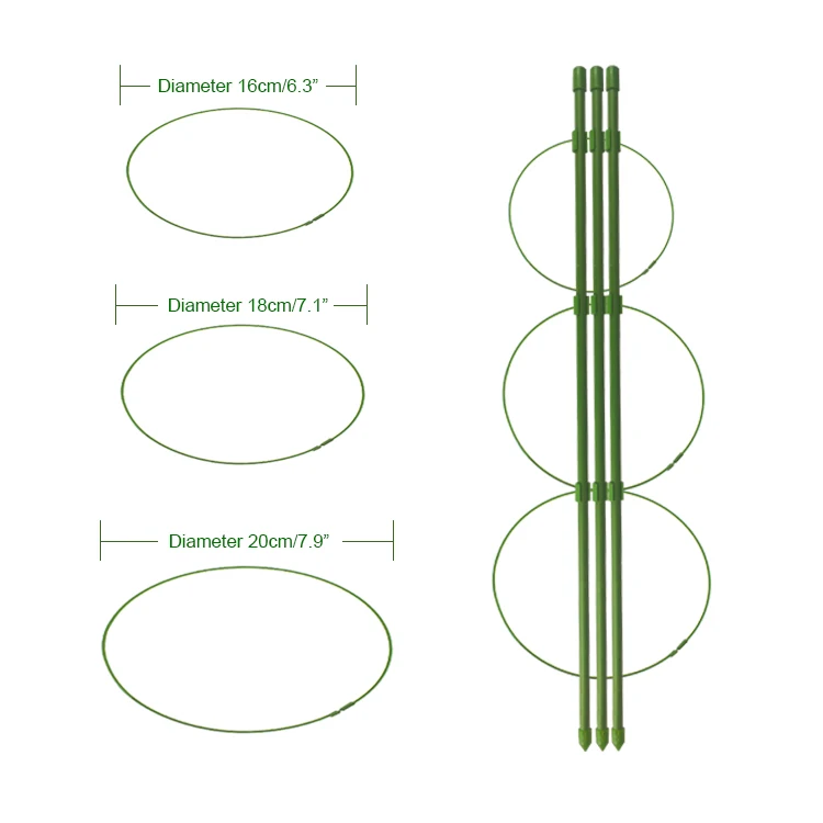 Plant Support Cages, 2 Pcs Garden Plant Stake with Adjustable Rings Tomato Cages Garden Stakes for Plants Climbing Peony Support