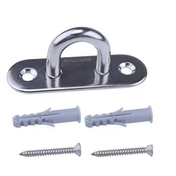 Stainless Steel Wall Mount Swing Hammock Hook Hanger Boat Rigging Loop U-Shaped Design Screws