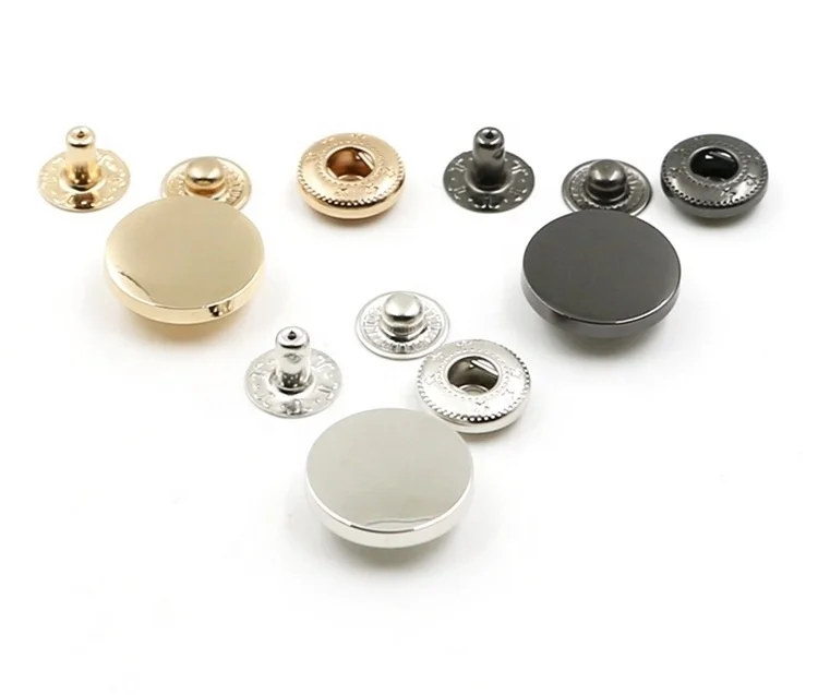 Factory Custom Size Gunmetal Zinc Alloy Metal Spring Snap Button