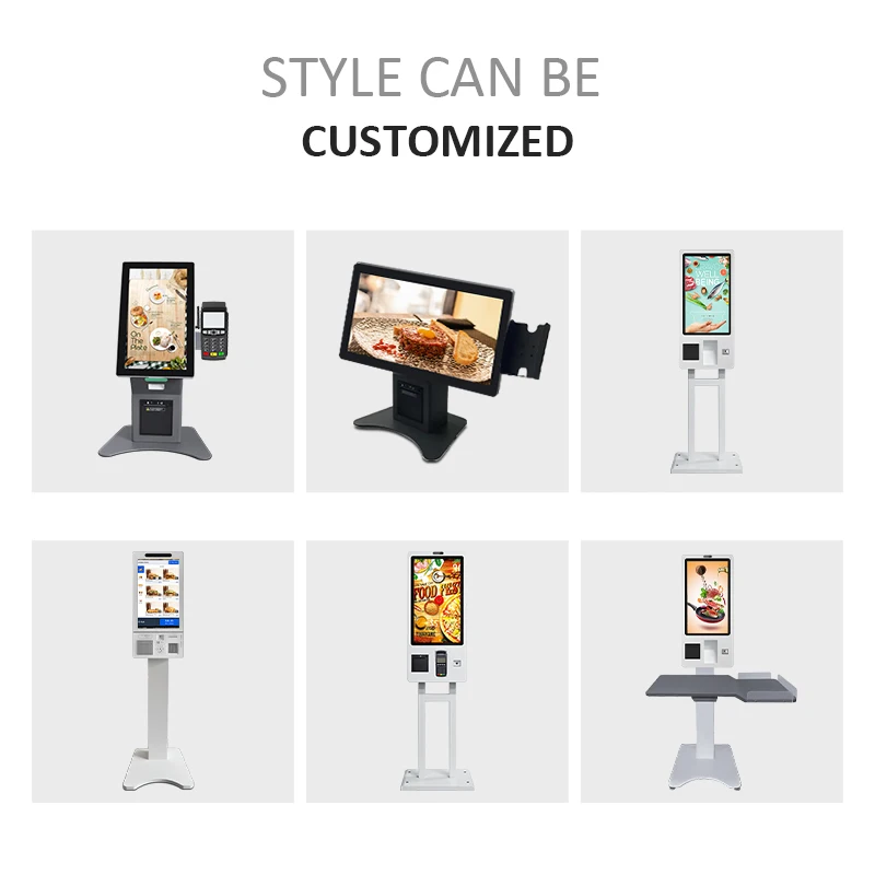 self ordering kiosk QR code or barcode scanner 24 24 32 inch wall mount multi touch screen restaurant kiosk