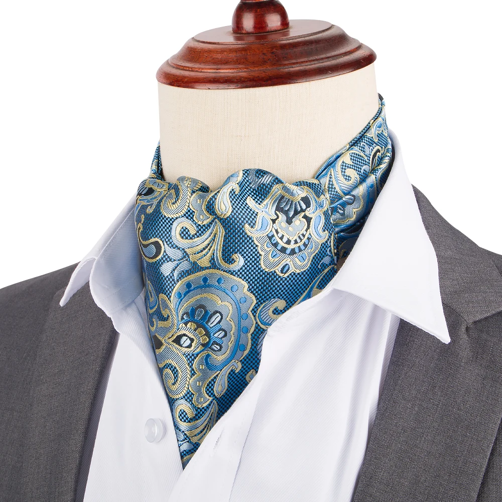 Zecheng Handmade Wholesale Silk Woven Paisley Cravat Business Men Formal Ascots