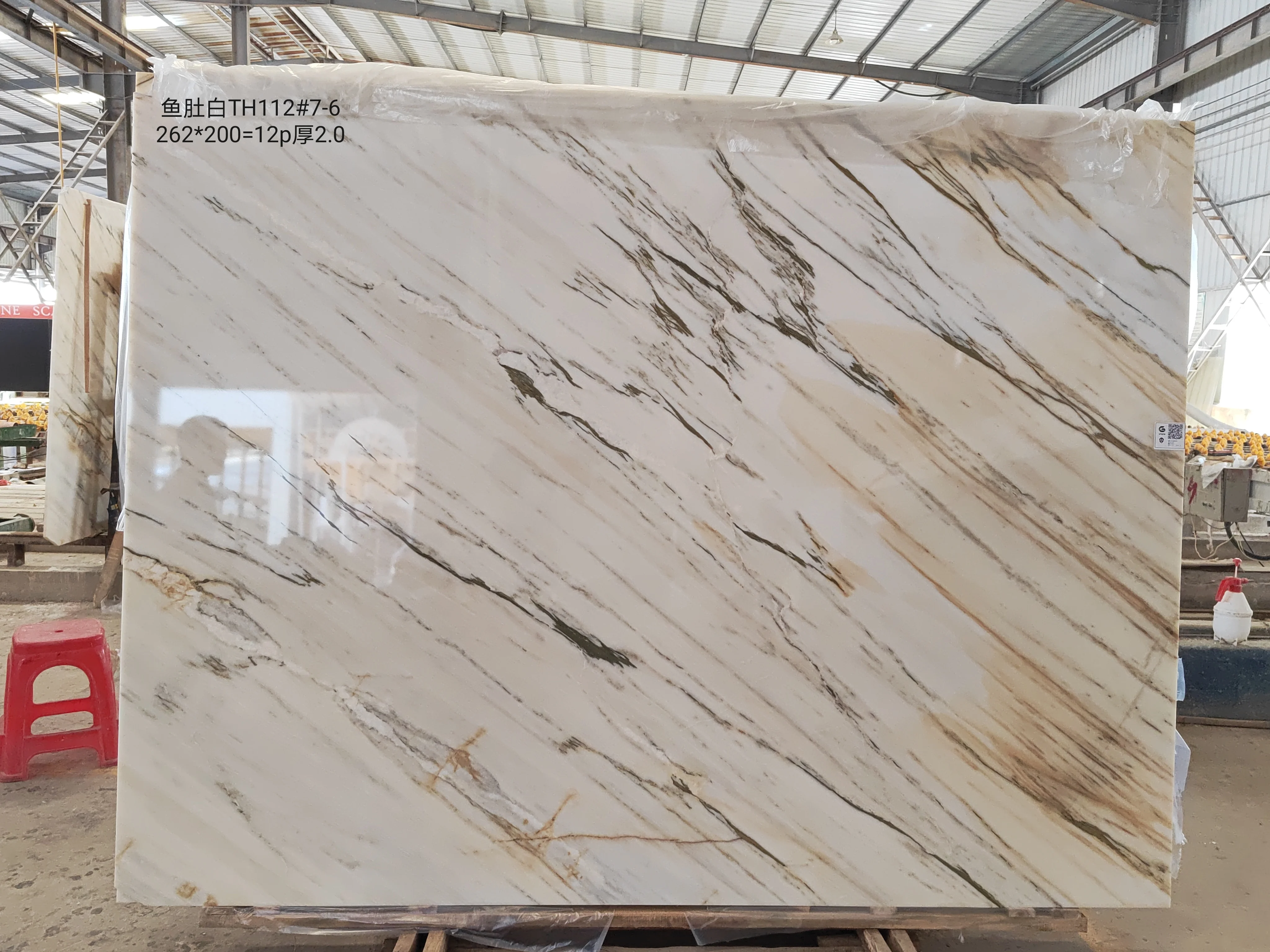 Elegant natural orient calacatta white marble with grey veins polished marble big slabs