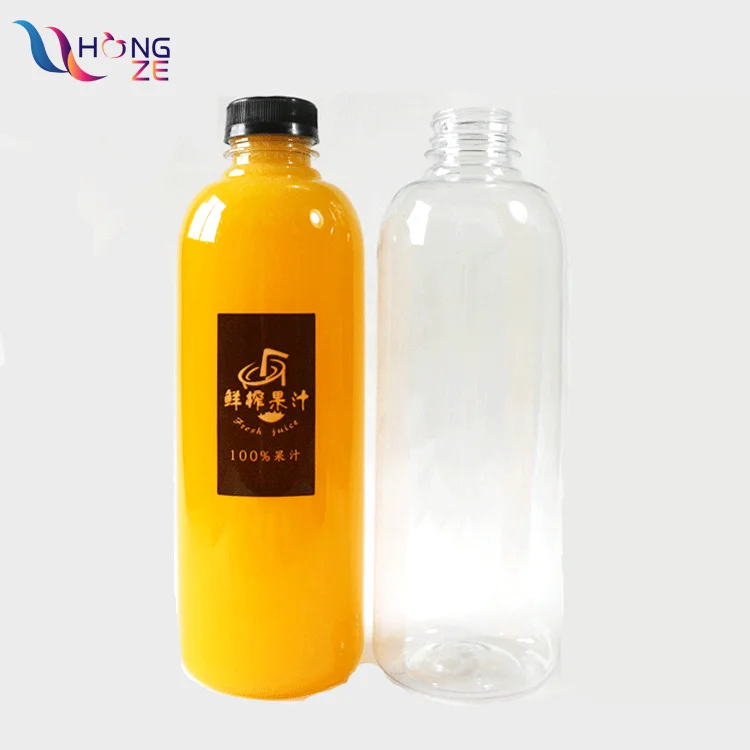 
cheap price 1000ml 32 oz clear round empty food grade pet beverage plastic juice mineral water bottle with screw cap 