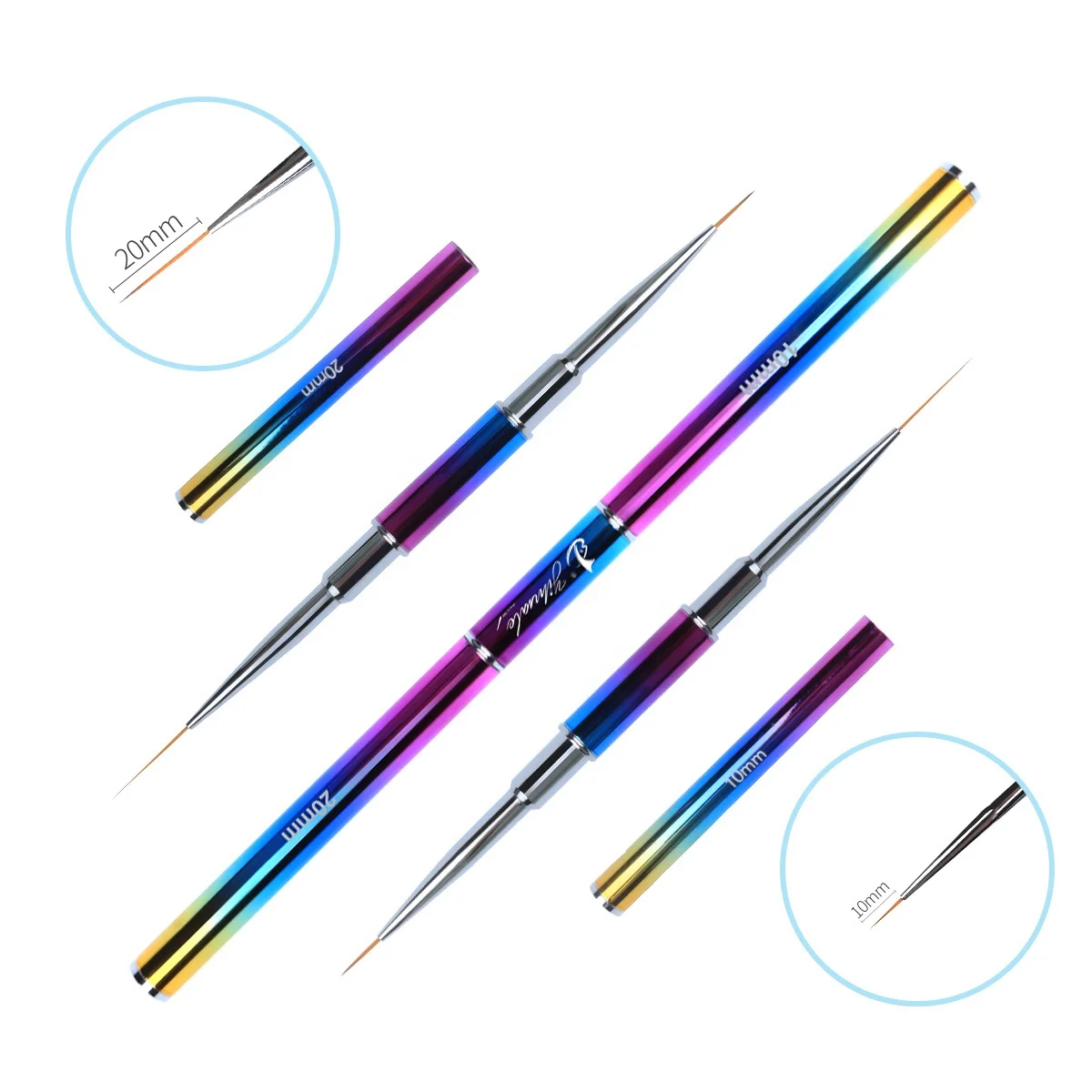 2021, 3D кисти для дизайна ногтей, кисть для лайнера, двухсторонние кисти для лайнера