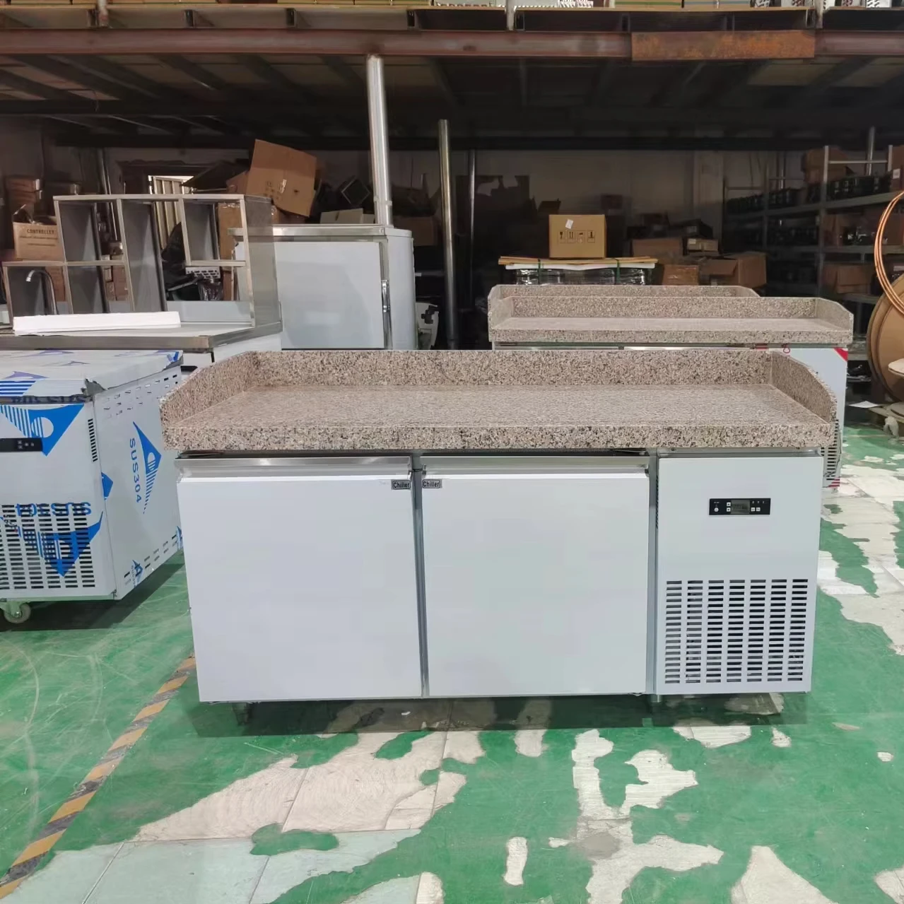 1 5 м/1 8 м коммерческий охладитель под прилавком 2/3 двери Рабочий стол глубокая морозильная камера с верхним гранитом